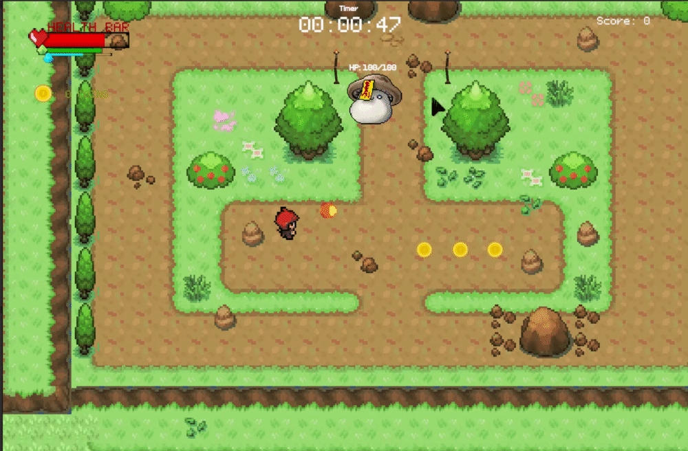 Gameplay — player vs mushroom