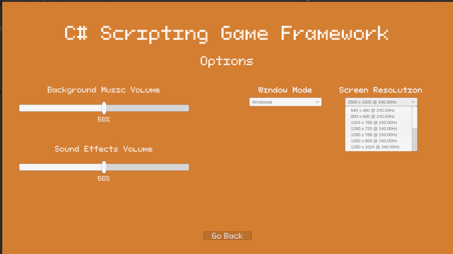 Options Menu