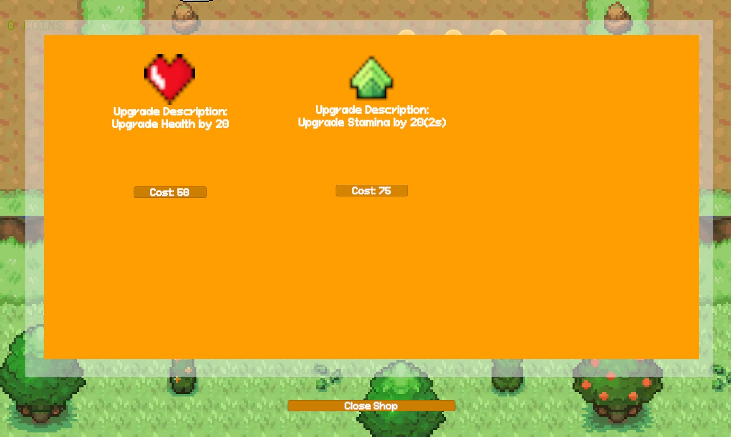 Shop upgrade UI