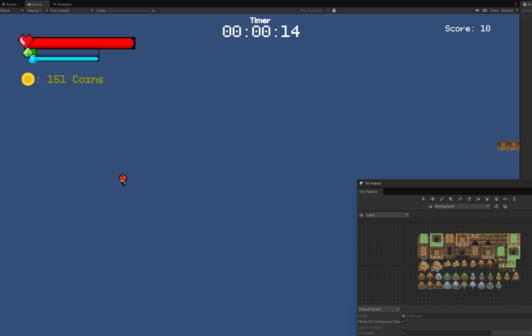 HUD and tile palette