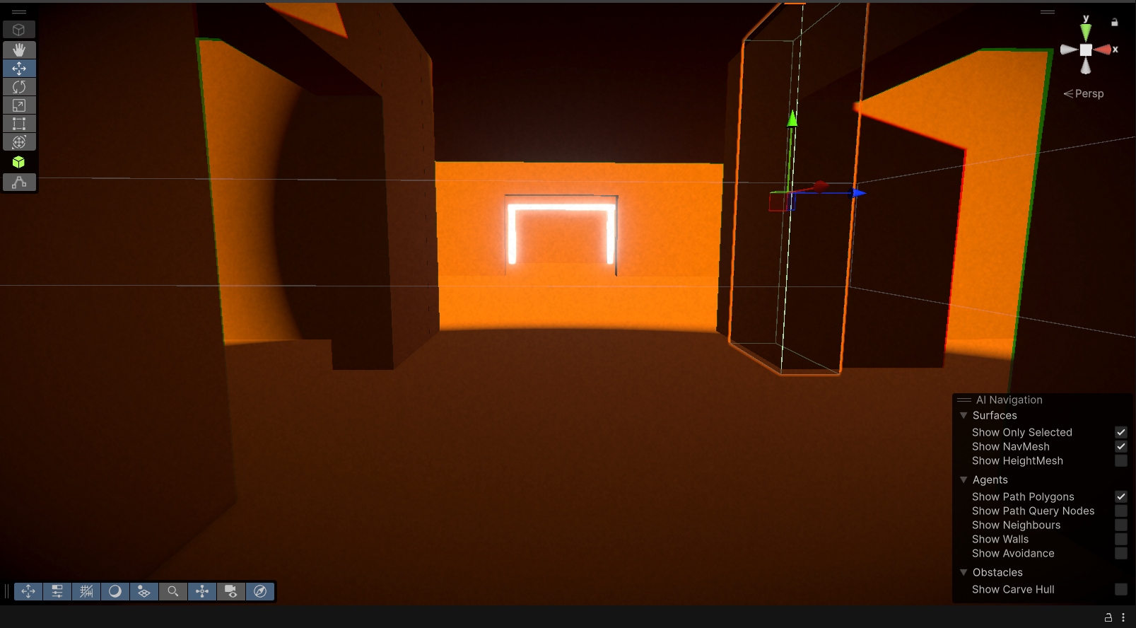 Glowing exit door