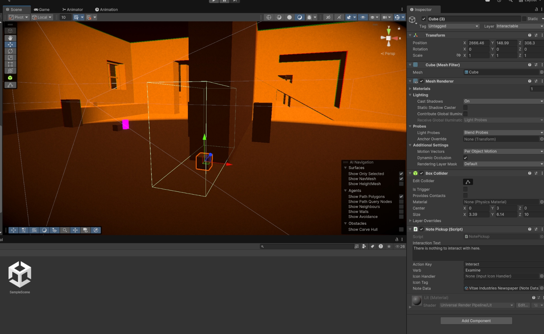 NavMesh with interactables