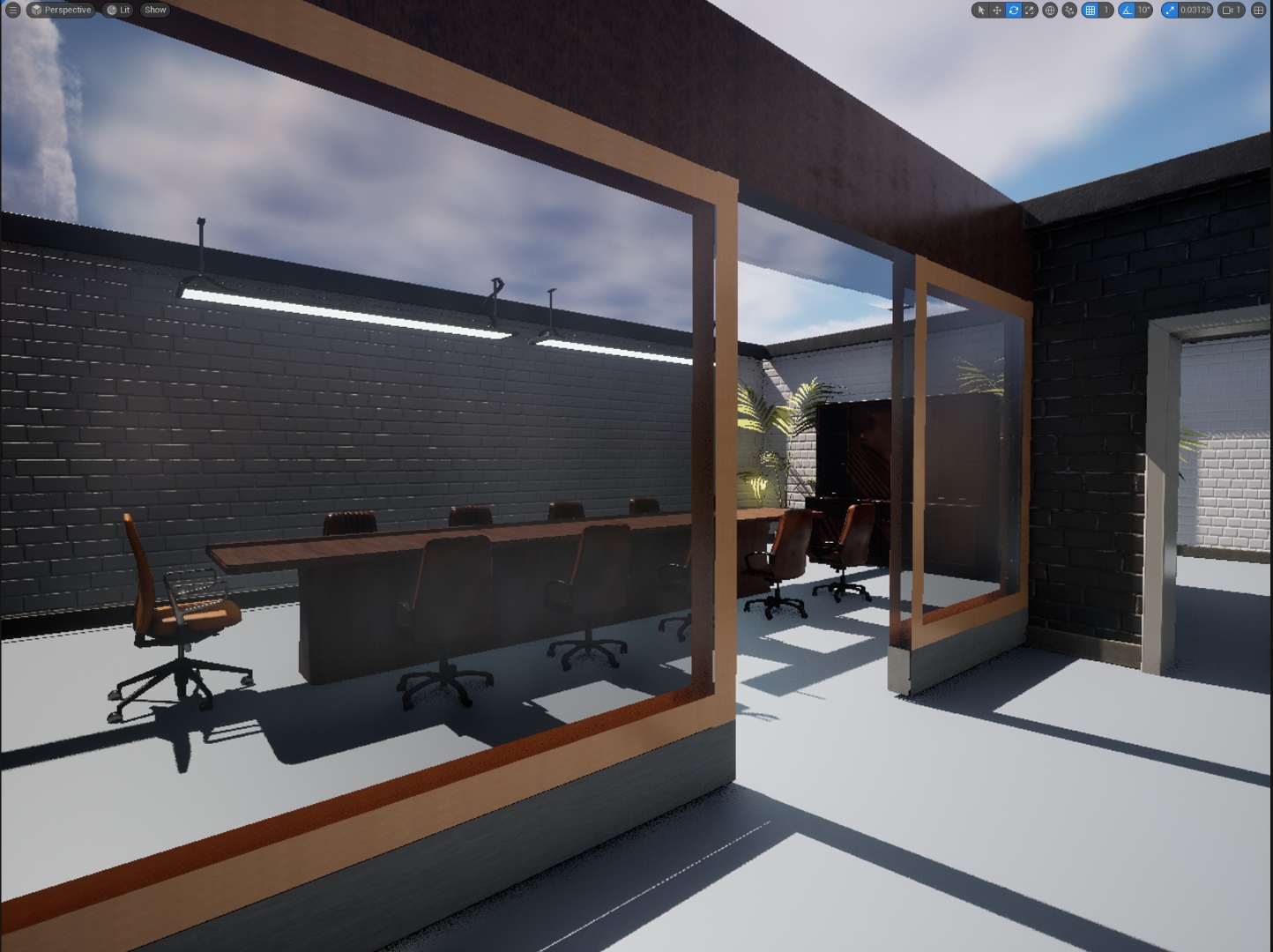 Glass meeting rooms
