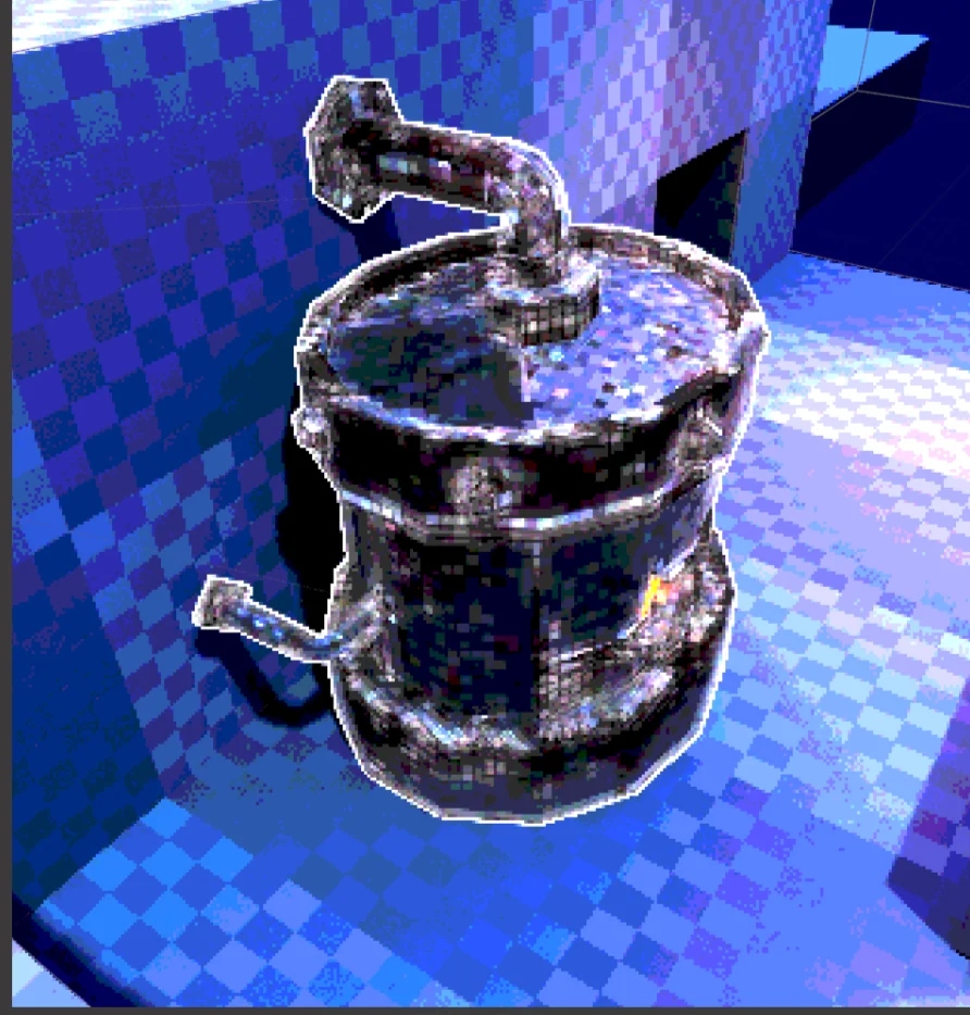 PSX cauldron with post-process outline