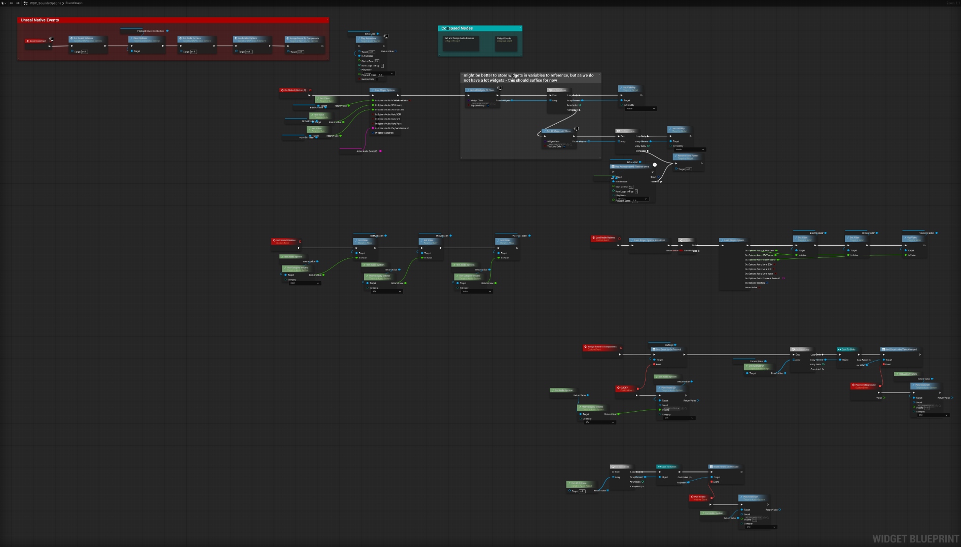 Sound options widget Blueprint