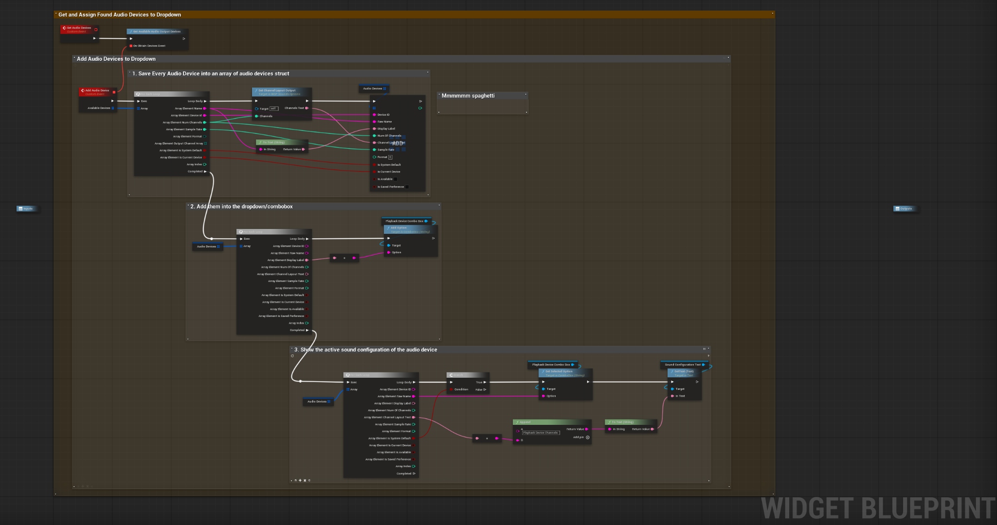 Audio device dropdown Blueprint