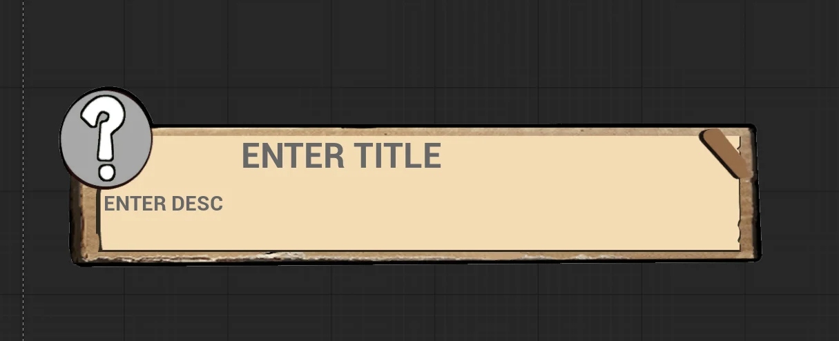 NPC quest card UI widget