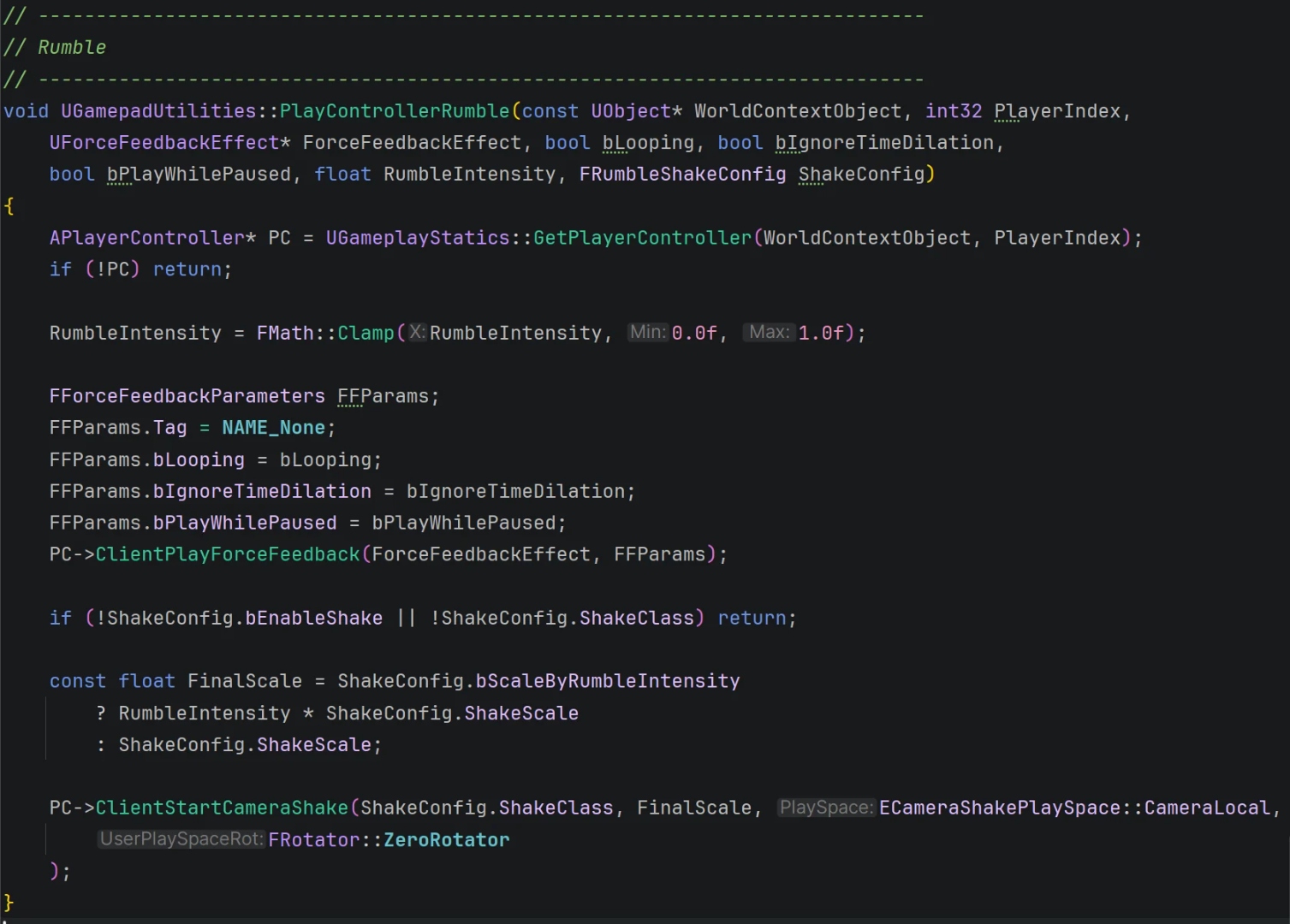 C++ PlayControllerRumble implementation