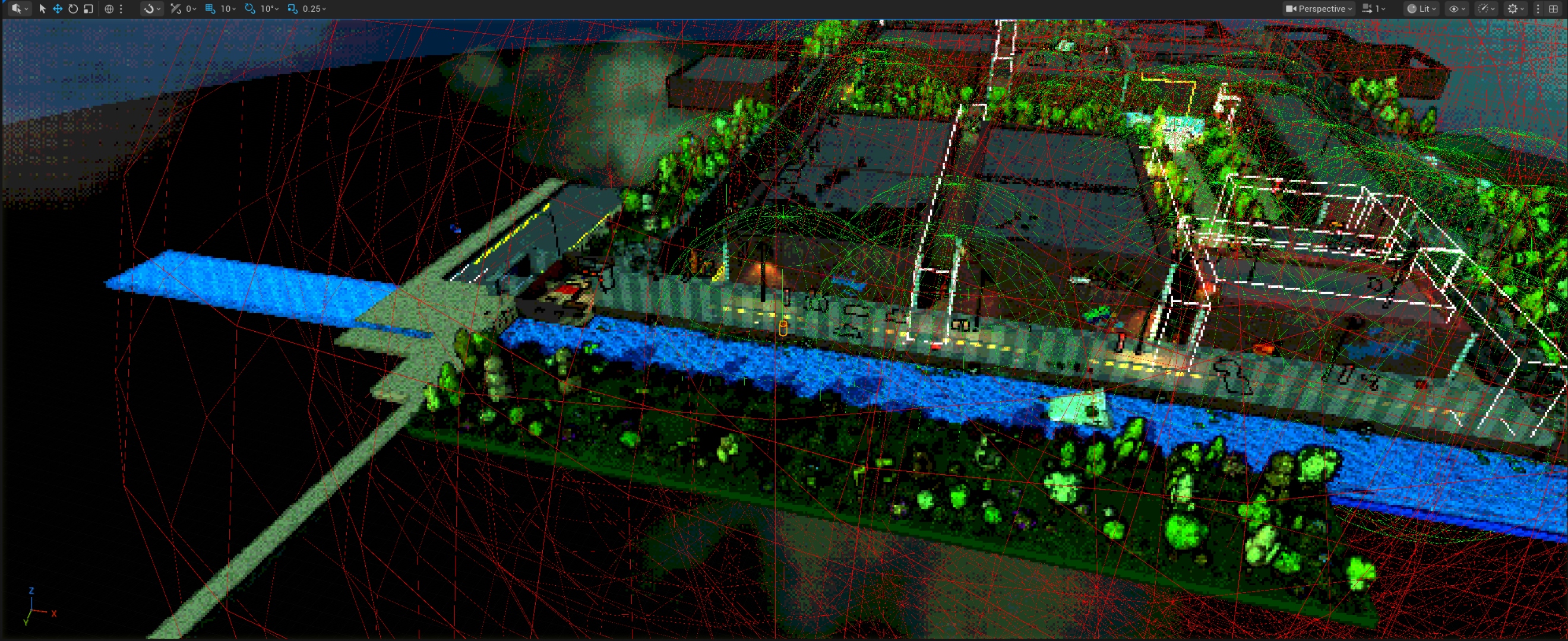 World map with sound attenuation spheres