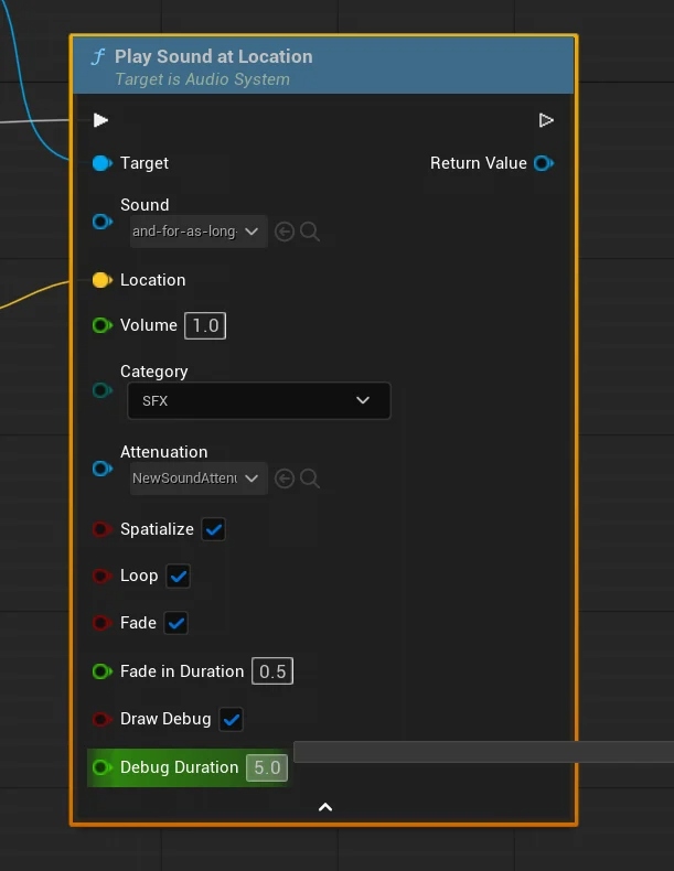 PlaySoundAtLocation API node