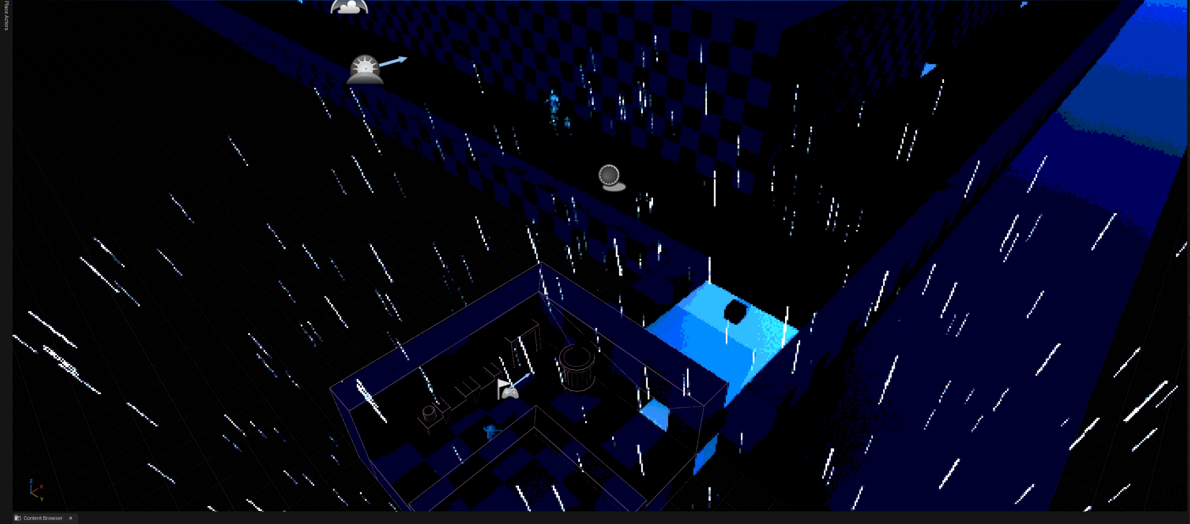 Rain Niagara particles in editor