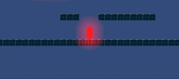 Red player glow platforms