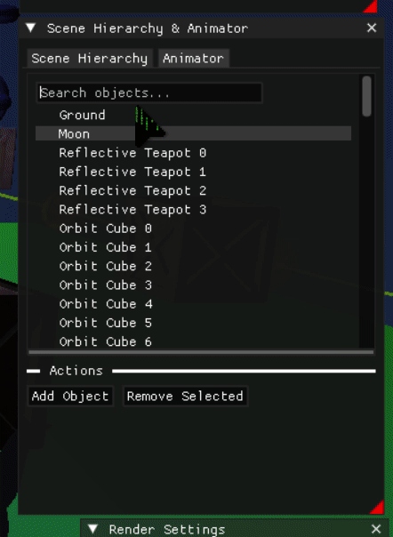 Scene hierarchy search bar GIF