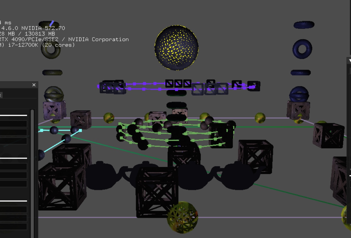 Simulation debug path lines