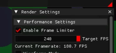 Render settings frame limiter