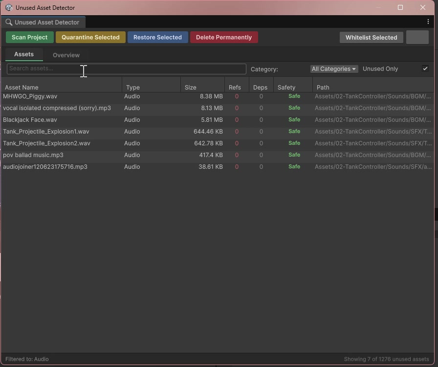 Quarantine tab after batch operation