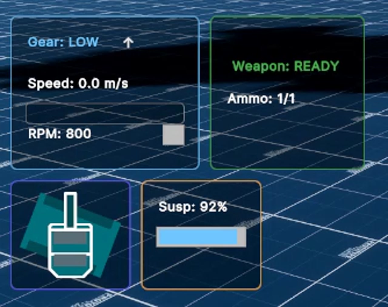 HUD near max speed